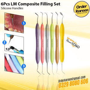 6-Piece Dental Composite Filling Instruments Set with Silicone Handles