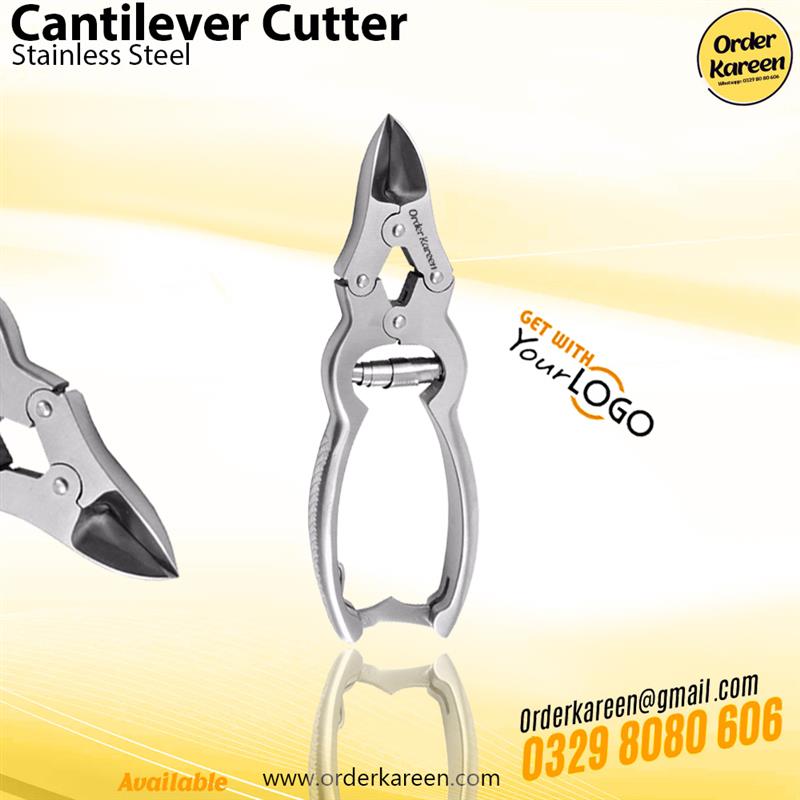 Professional Cantilever Toe Nail Cutter - Heavy Duty Stainless Steel A specialized cantilever-action toe nail cutter made of premium stainless steel, featuring a barrel spring and sharp pointed blades for trimming thick and ingrown toenails.