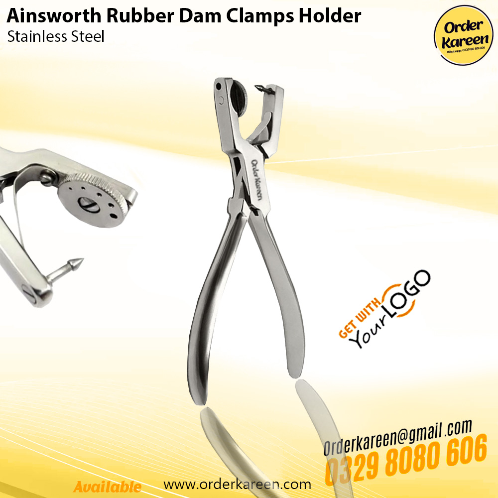 Ainsworth Rubber Dam Clamp Holder – Dental Instrument Ainsworth rubber dam clamp holder used in dental procedures