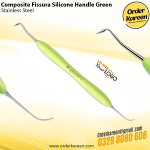 Composite Fissura Dental Instrument Green Silicone Handle