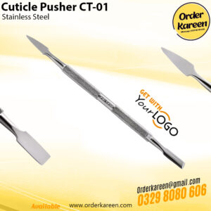 Cuticle Pusher CT-01 stainless steel nail tool on white background