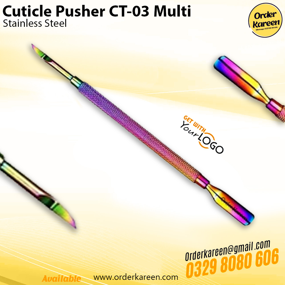 Cuticle Pusher Multi CT-03 - Professional Nail Tool 3. Caption Dual-ended Cuticle Pusher Multi CT-03 for precise nail care