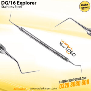 DG-16 dental explorer instrument for detecting caries and examining tooth surfaces