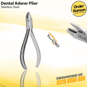 Dental Aderer Plier orthodontic instrument used for bending and forming orthodontic wires and appliance components.