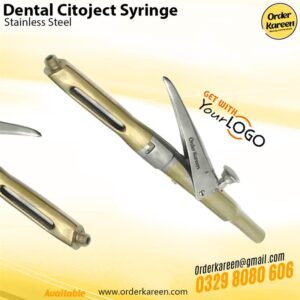 Luxury gold-plated dental Citoject syringe for precision intraligamental anesthesia.
