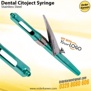 Professional Sea Green Citoject syringe for intraligamental anesthesia with a durable powder-coated finish.
