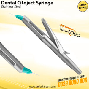 Professional stainless steel Citoject syringe for intraligamental dental anesthesia, 1.8ml capacity.