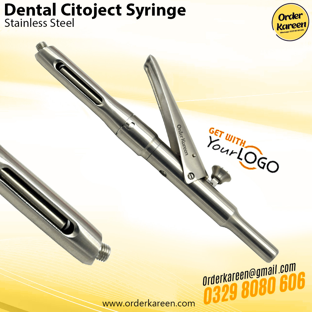 Dental-Citoject-Syringe-High-Mirror-Silver-Polish Professional high-mirror silver polish Citoject syringe for precision intraligamental dental anesthesia.