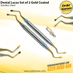 Dental Lucas Set of 2 Gold Coated Instruments for Precise Dental Procedures