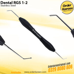 Dental RGS 1-2 posterior composite instrument for measuring and sculpting composite layers in restorations.