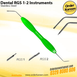 Dental RGS 1-2 posterior instrument for gauging composite layering thickness in premolars and molars.