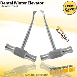 Heavy-duty Winter Crossbar Elevator with T-handle and pointed triangular tip for molar root extraction.