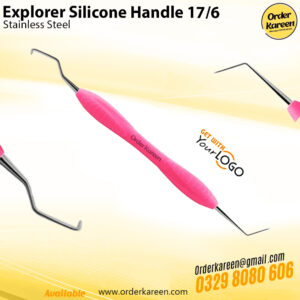 Dental explorer instrument with silicone handle 17-6 for precision oral examination