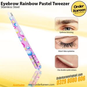 Eyebrow Rainbow Pastel Tweezer with precision tips for eyebrow shaping and hair removal