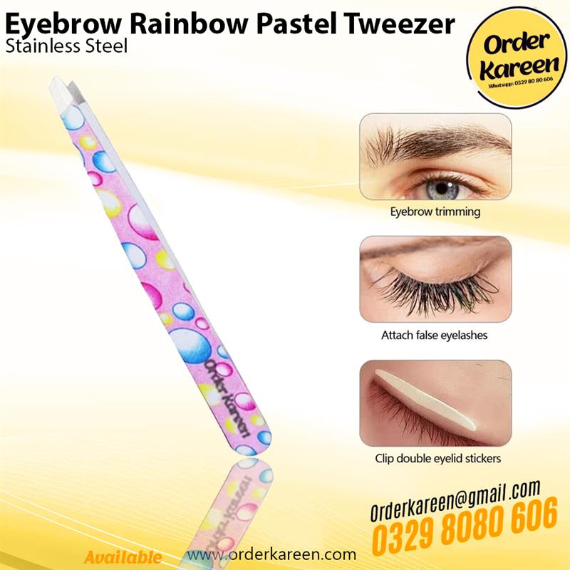 Eyebrow Rainbow Pastel Tweezer – Precision Hair Removal Tool Eyebrow Rainbow Pastel Tweezer with precision tips for eyebrow shaping and hair removal