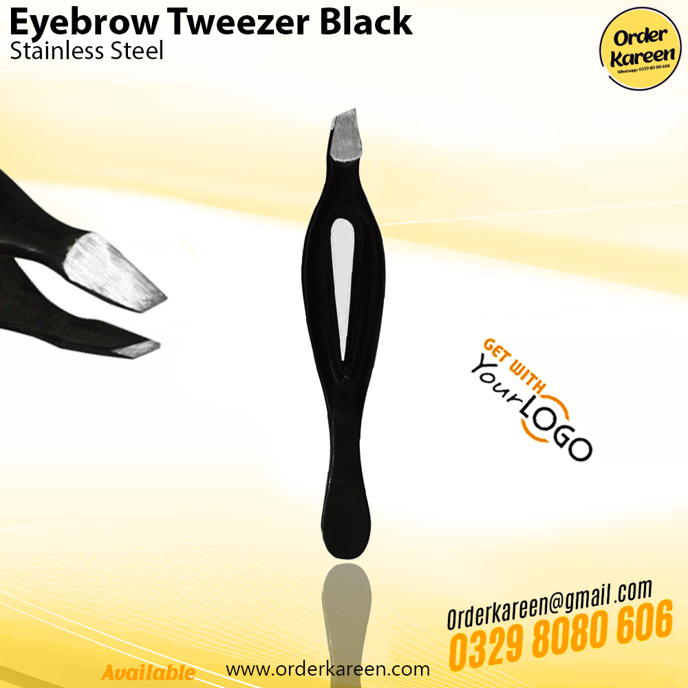 Eyebrow Tweezer Black – Precision Hair Grooming Tool Black precision eyebrow tweezer for hair removal and grooming