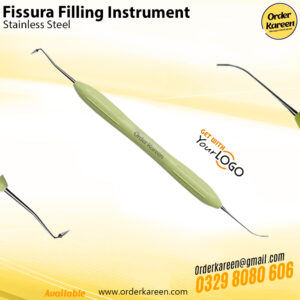Fissura filling instrument stainless steel dental tool for precise placement of restorative materials