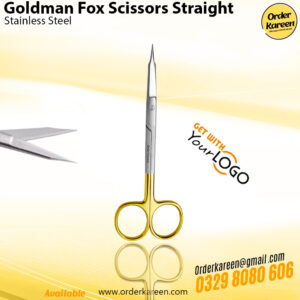 Goldman-Fox Straight TC Scissors with stainless steel blades and ergonomic handles for precision cutting