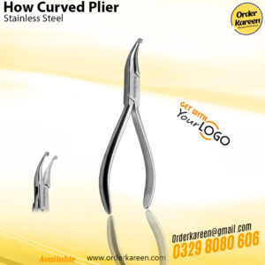 How curved plier made of stainless steel for precise gripping and bending in surgical and dental procedures
