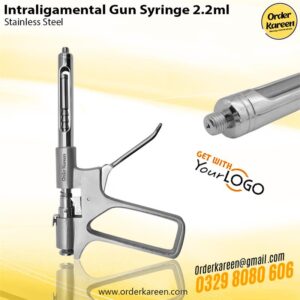 Professional pistol-grip intraligamental gun syringe for 2.2ml dental anesthetic cartridges.