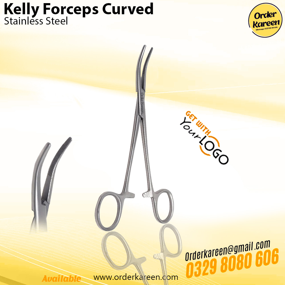 Curved Kelly Forceps – Surgical Hemostatic Instrument Kelly forceps curved stainless steel surgical instrument