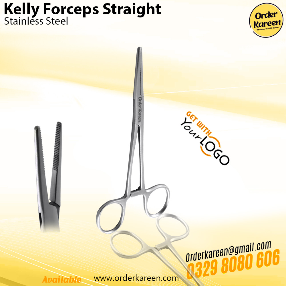 Straight Kelly Forceps – Surgical Hemostatic Instrument Kelly forceps straight stainless steel surgical instrument