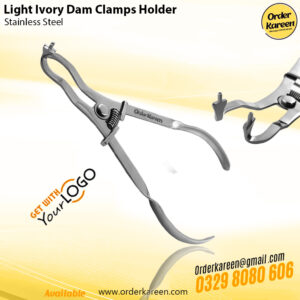 Light ivory dental dam clamps holder for secure dental procedures