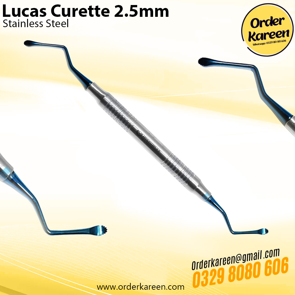 Lucas Curette 2.5mm Dental Surgical Instrument Lucas Curette 2.5mm stainless steel dental surgical curette