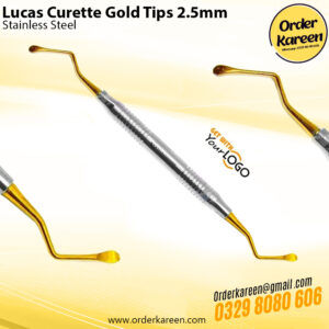 Lucas Curette Gold Tips 2.5mm dental surgical curette with gold-coated working end