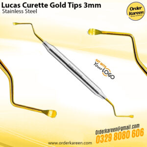 Lucas Curette Gold Tips 3mm dental surgical curette with gold-coated tip