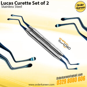 Lucas Curette Gold Tips Set of 2 pieces 2.5mm and 3mm for dental surgical debridement.