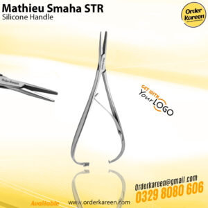 Mathieu Smaha Straight needle holder made of stainless steel with straight jaws for surgical suturing