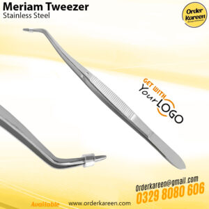 Meriam Tweezer precision stainless steel grooming tool on white background