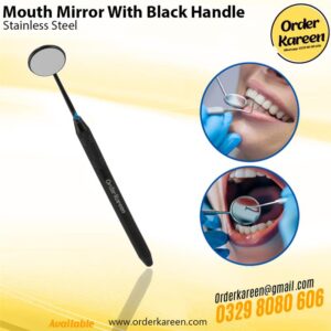 Mouth Mirror with Black Handle – Dental Examination Tool