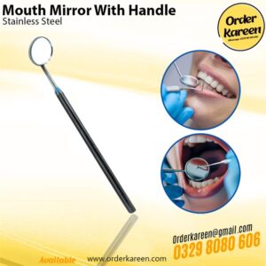 Mouth mirror with handle for dental and oral examination