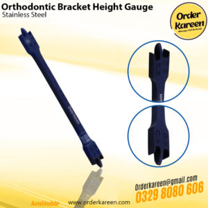 Orthodontic bracket height gauge in blue for dental and orthodontic measurements