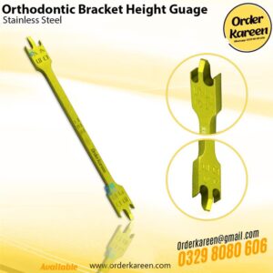 Orthodontic Bracket Height Gauge measuring bracket height and alignment in dental treatments