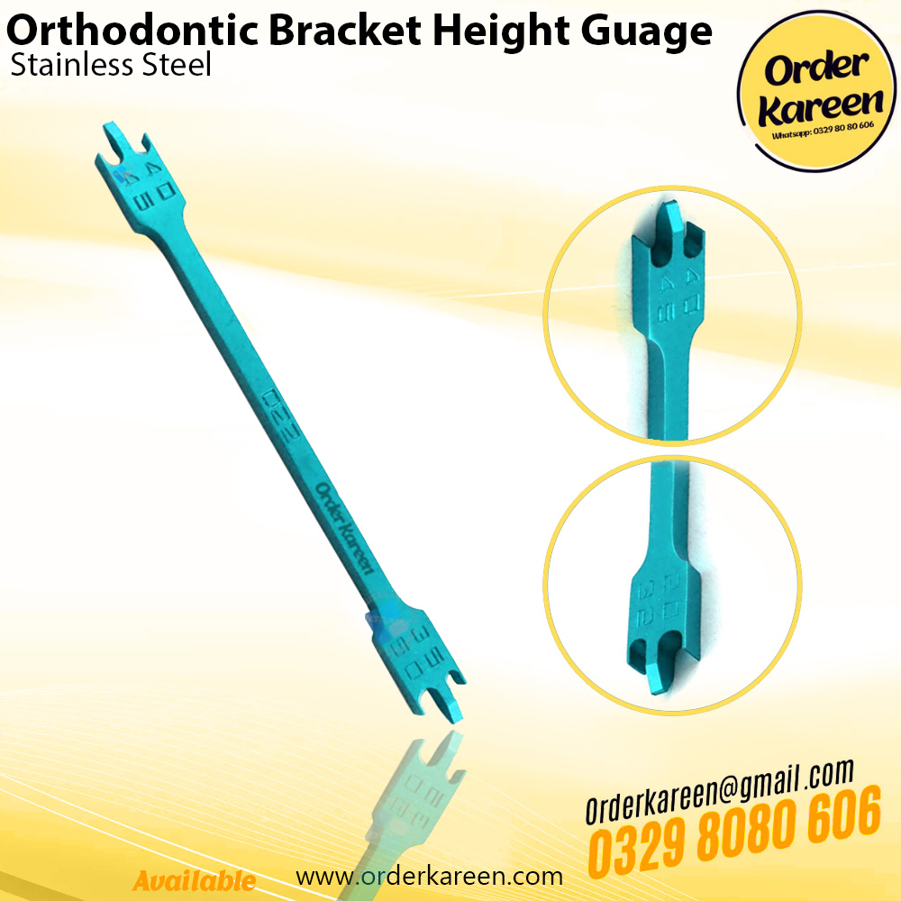 Orthodontic Bracket Height Gauge – Precision Dental Measuring Tool Orthodontic bracket height gauge stainless steel dental measuring instrument