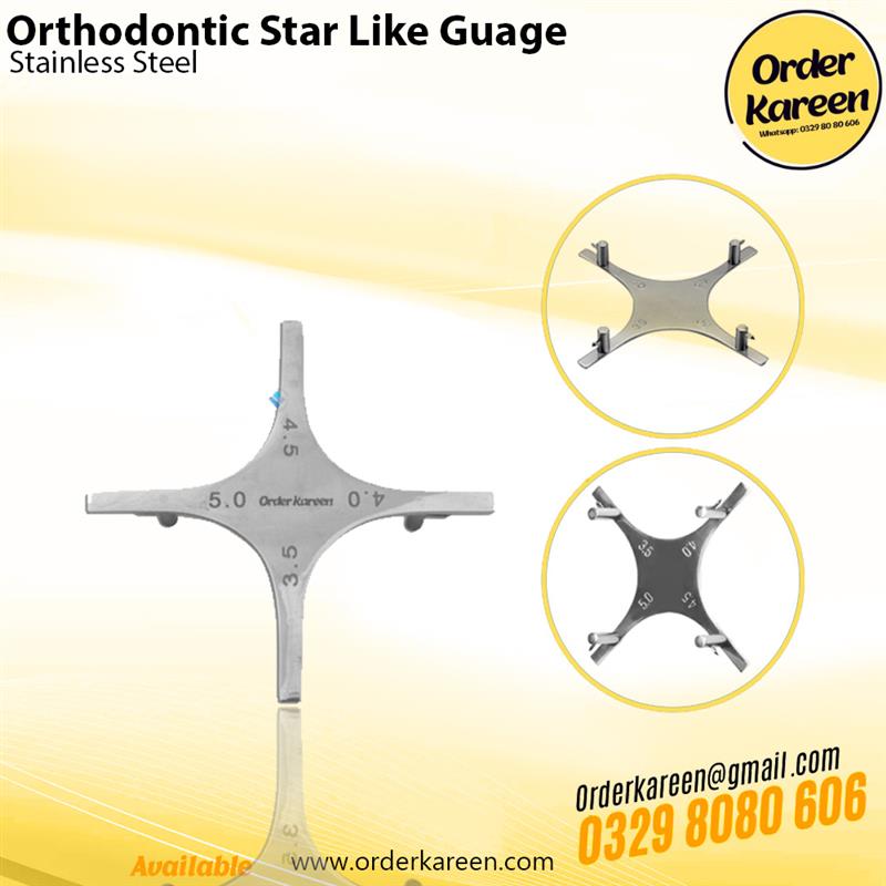 Orthodontic Star-Like Gauge Stainless Steel Dental Instrument Orthodontic Star-Like Gauge dental measurement tool for bracket placement