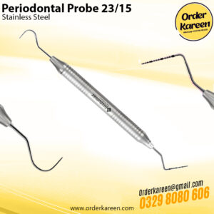 Periodontal Probe 23/15 double-ended dental explorer with graduated markings for pocket depth measurement.