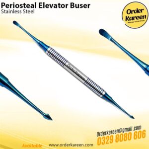 Buser Periosteal Elevator dental surgical instrument with fine sharp curved and flat tips.
