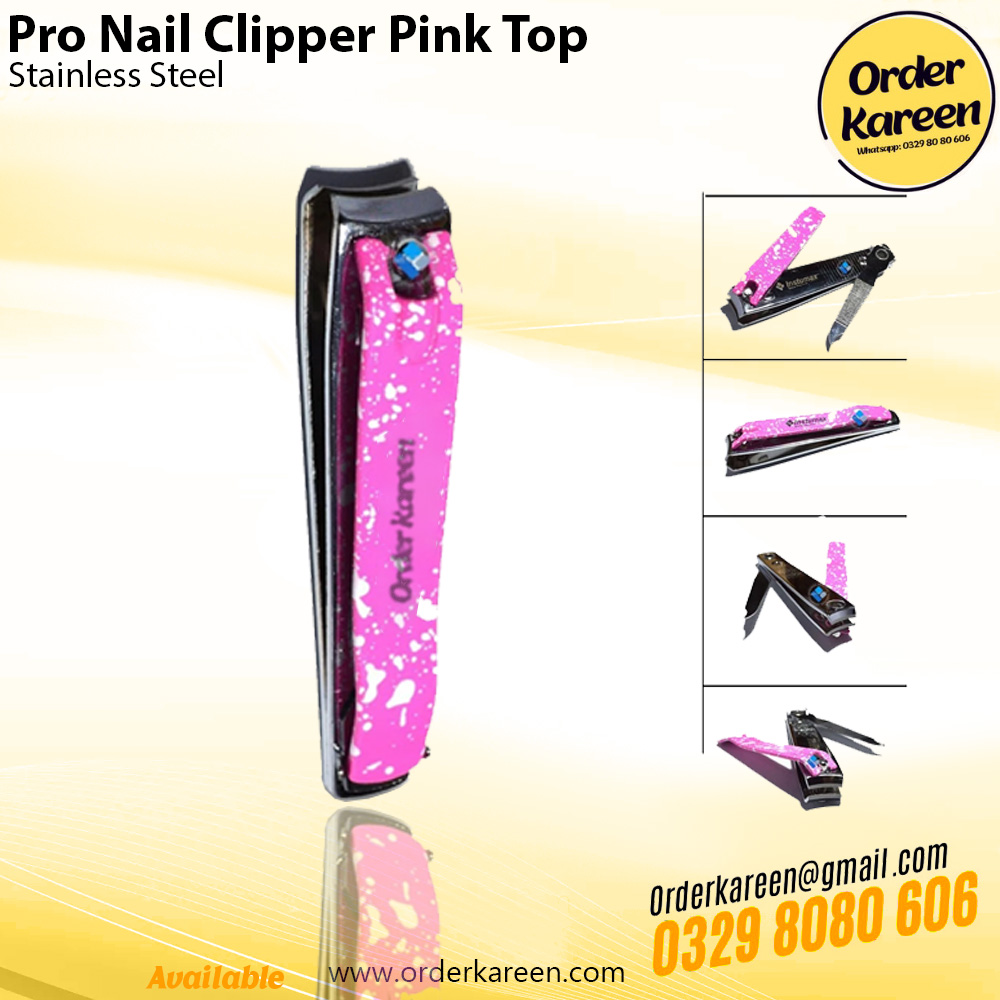 Pro Nail Clipper Pink Top – Ergonomic Nail Trimming Tool Pro Nail Clipper Pink Top with ergonomic handle and stainless steel blades