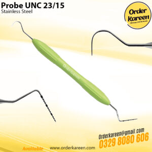 UNC 23/15 Periodontal Probe and Explorer combination instrument for dental pocket depth measurement.