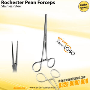 Rochester Pean Forceps stainless steel surgical instrument with straight serrated jaws