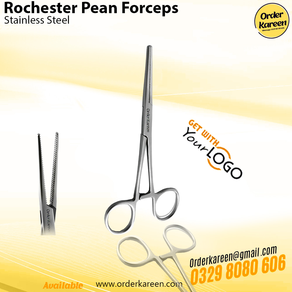 Rochester-Pean Forceps – Surgical Hemostatic Instrument Rochester Pean Forceps stainless steel surgical instrument with straight serrated jaws