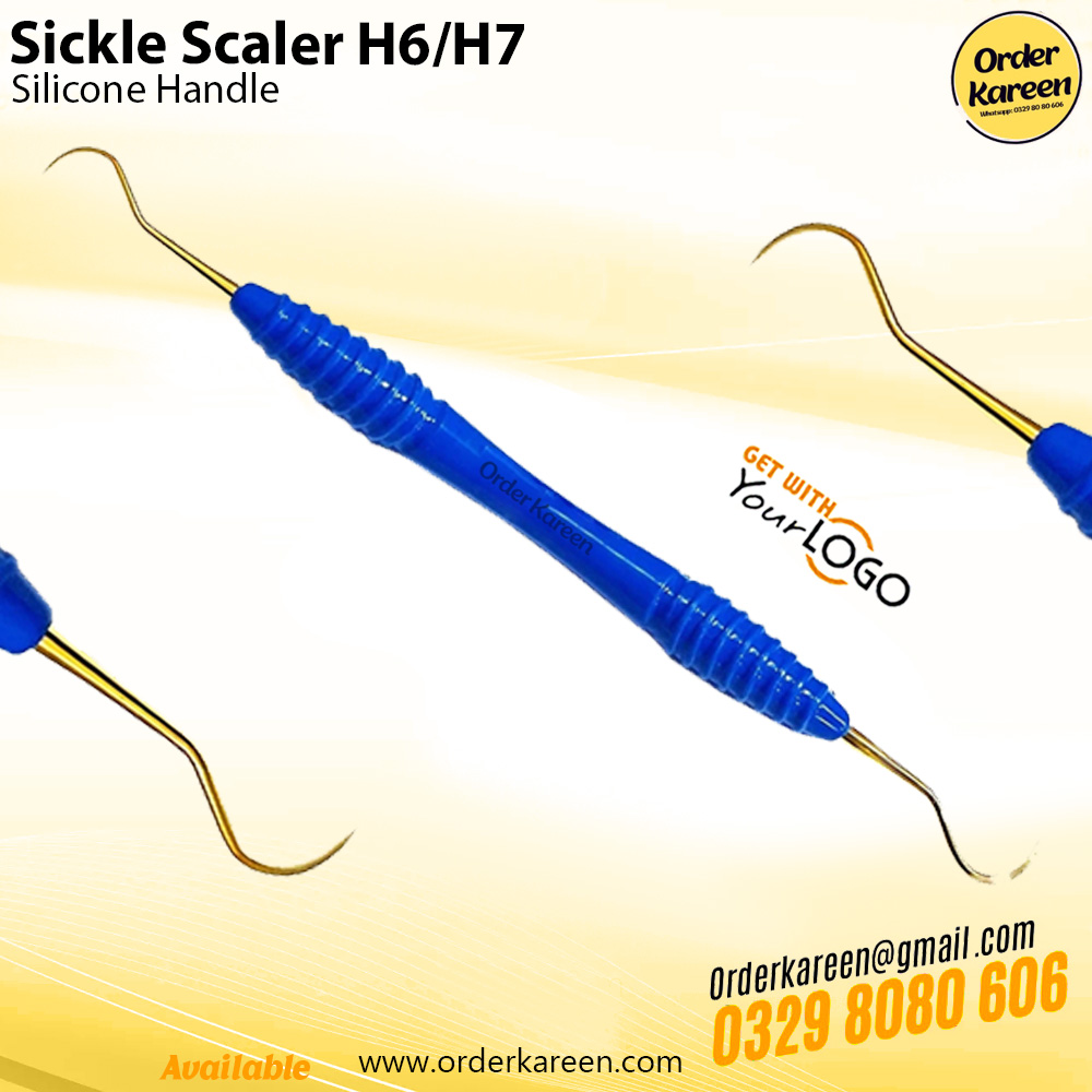 Sickle Scaler H6/H7 – Professional Dental Calculus Removal Instrument Sickle Scaler H6/H7 dental instrument with double-ended sharp curved tips for supragingival scaling