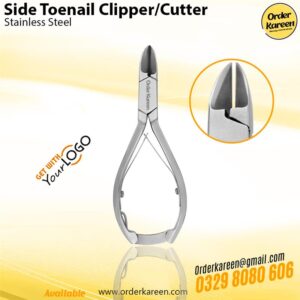 Side toenail clipper cutter for thick and ingrown nails with ergonomic handle
