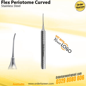Flex Periotome Curved dental extraction instrument with ergonomic handle and curved tip