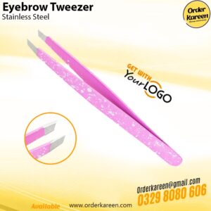 Eyebrow Tweezer with pink coating for precise eyebrow shaping