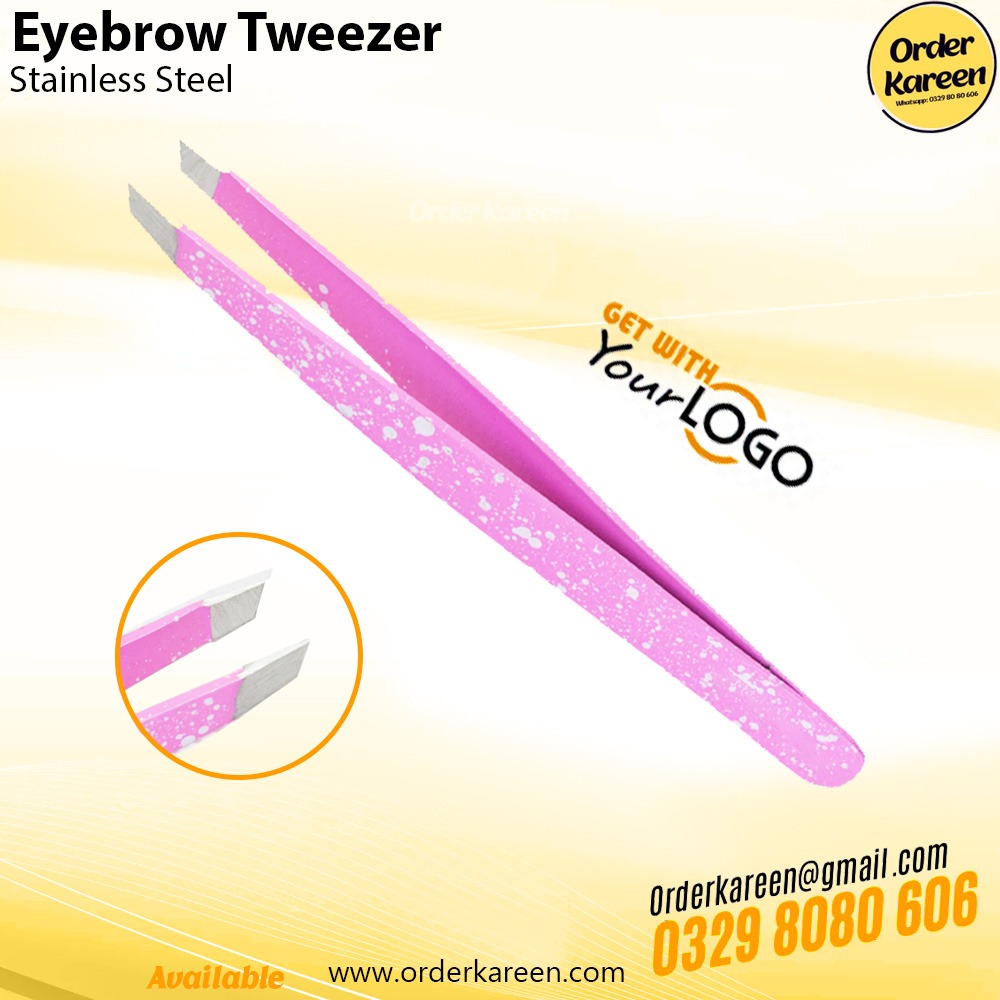 Eyebrow Tweezer Pink Coating – Precision Hair Removal Tool Eyebrow Tweezer with pink coating for precise eyebrow shaping